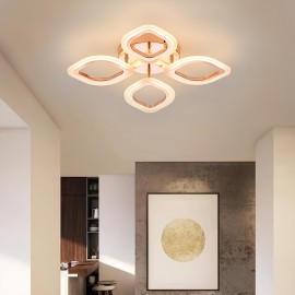 [Minimalist Creative Design] 4-Head Modern Elegant LED Ceiling Light | Three-Color Changing Aluminum Acrylic Electroplated Craft | Minimalist Creative Design High-Quality Easy Installation Black White Rose Golden for Living Room Bedroom Study Hallway Bar Dining Area Entryway Indoor Ceiling Lamp Wall Light Ambient Lighting Suitable for Up and Down Switch Control Color Not Included, Contemporary Lighting, Sleek Metallic Finish, Durable Lighting Fixture, Home Decor, Stylish