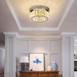 Modern Crystal Ceiling Light, 1pc - Golden or Silvery, Semi-Flush Mount Installation, for Switch Control, Ideal for Bedroom, Living Room, Dining Room, Bar - Includes Installation Hardware, Ceiling Light for Living Room