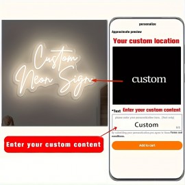 Custom Double Row Double Font Neon, Personalized Text LED Neon, USB Powered, Wall Hanging, Dimmable, Plastic Material, Switch Control, No Battery Required