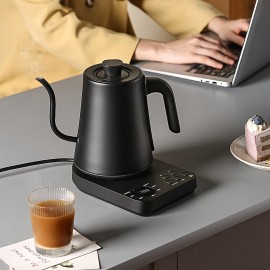[Gooseneck Kettle 1L] 1pc Electric Kettles, Gooseneck Electric Kettle with ±1℉ Temperature Control, 304 Stainless Steel Inner Liner for Quick Heating - Ideal for Pour Over Coffee & Brewing Tea, Boiling Hot Water (1L Black), , Compact Appliance, Sleek Design, Highquality Build, Premium Materials, Office Use, Tea Enthusiasts