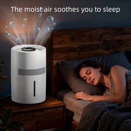 2-in-1 Humidifier, Mist-Free Evaporative Humidifier, Silent, White, 1.06gal Tank, Quiet Operation, Suitable for Office Bedroom , Home Humidifier, Bedroom Humidifier, Office Humidifier, Sleek Humidifier, Modern Humidifier, Efficient Purification