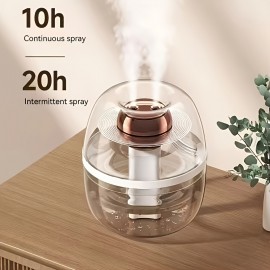 USB-Powered 101.44oz-Like (Actual 2.6-4 Large Capacity Transparent Crystal Humidifier with Night Light, Quiet Operation & Top-Fill Tank - Cool Mist for Bedroom, Office,, Large Room Air Humidifier, Plug & Play (USB-Powered, Low Voltage