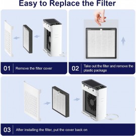 Air Purifiers for Home Large Room Up to 1295 Ft² with PM 2.5 Display Air Quality Sensor, Auto Mode, Timer, HEPA Air Purifier for Bedroom Filters Smoke, Pet Dander, Pollen,Black