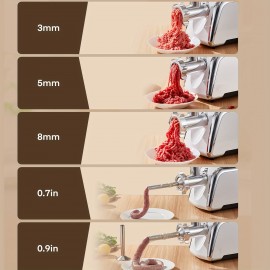 5 In1 Meat Grinder Heavy Duty, 4LB/min, Meat Grinder For Home With Stainless Steel Sausage Stuffer (2 Sizes), Storage Box