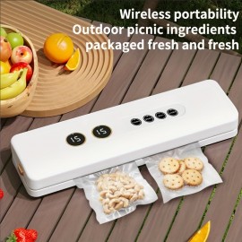 Portable Home Food Vacuum Sealer, Suitable for Both Dry And Wet Sealing, with Long Standby Time And Quick Sealing. It Features a Detachable Sealing Mechanism for Easy Cleaning And Storage.