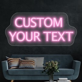 Custom Neon Sign, Personalized Text/Logo/Name/Number/Word, USB Dimmable RGB-Free Single-Color, Easy Installation Vinyl Wall Light