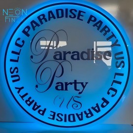 Custom LED Backlit Acrylic Wall Sign - USB Powered Adjustable Brightness, with Personalized UV Printing, Round Design and Floral Pattern Suitable for Salon, Office, Store Decoration, Custom Decorative Sign | Personalized Sign | Polished Surface, Wall Hanging Neon Light, Led Screen For Advertising, Business Sign, Neon Light, Neon Sign For Wall, Neon Sign