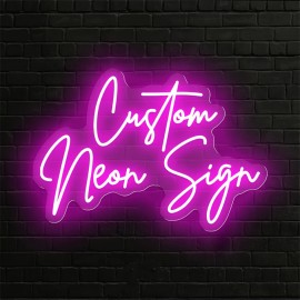 Custom Double Row Double Font Neon, Personalized Text LED Neon, USB Powered, Wall Hanging, Dimmable, Plastic Material, Switch Control, No Battery Required