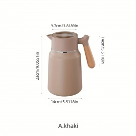 1-Pack Stainless Steel Thermal Carafe 1.5L - Double-Wall Vacuum Insulated Hot Water Pot, Coffee Dispenser, Office Tea Flask, Heat Retention, Uncharged, No Battery Needed