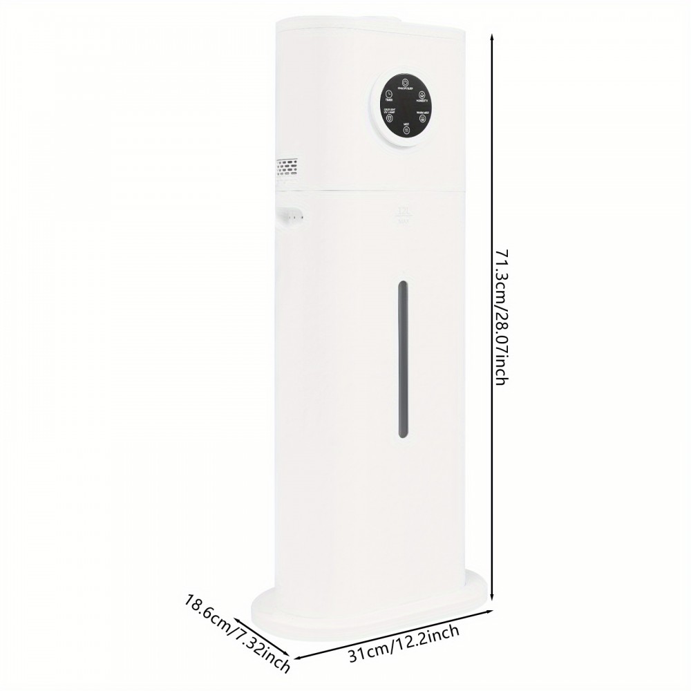 Large-capacity mist humidifier, smart humidifier, equipped with smart humidity control function (45-95%), adjustable cold mist/ warm mist and three mist levels, meeting the needs of different seasons and preferences, ideal for bedrooms, living rooms,