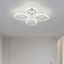 [Minimalist Creative Design] 4-Head Modern Elegant LED Ceiling Light | Three-Color Changing Aluminum Acrylic Electroplated Craft | Minimalist Creative Design High-Quality Easy Installation Black White Rose Golden for Living Room Bedroom Study Hallway Bar Dining Area Entryway Indoor Ceiling Lamp Wall Light Ambient Lighting Suitable for Up and Down Switch Control Color Not Included, Contemporary Lighting, Sleek Metallic Finish, Durable Lighting Fixture, Home Decor, Stylish