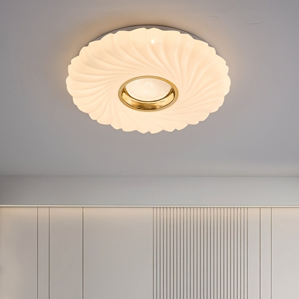 [Ceiling Light] Modern Elegant Minimalist Luxury Rotating Creative Black Golden Silvery Electroplated Acrylic High-Quality Aluminum Round Center Easy Installation Ceiling Light With Three-Color Dimming Suitable For Living Room Bedroom Study Hallway Bar Product Does Not Include Up And Down Switches, Ceiling Light For Living Room/Bedroom, Chandelier For Living Room, Lamp For Bedroom/Living Room/Home, Ceiling Lamps