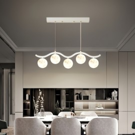 [LED Pendant Light] Modern Minimalist LED 3-Color Dimmable Pendant Light with 3D Printed Design - Semi-Flush Mount, Hardwired, No Battery Needed, 110-240V, Perfect For Kitchen, Dining Room, Or Bar, Kitchen Lighting | Modern Pendant Light | Durable Metal Construction