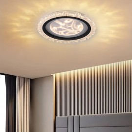 Modern Circular LED Ceiling Light with Cloud Pattern - High-Quality Acrylic, Semi-Recessed Installation, 110V-240V, Ideal for Living Room or Bedroom Lighting, LED Lights for Bedroom