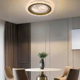 Modern Circular LED Ceiling Light with Cloud Pattern - High-Quality Acrylic, Semi-Recessed Installation, 110V-240V, Ideal for Living Room or Bedroom Lighting, LED Lights for Bedroom