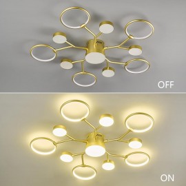 Modern Industrial Farmhouse LED Modern Chandeliers Light Fixture, 4000K Lighting Rustic Sputnik Chandelier Ceiling Lamp for Kitchen Bedroom Living Room Hallway