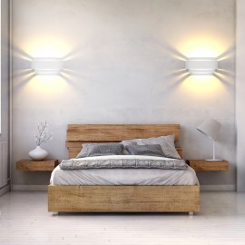 Modern Wall Light, White Half-Moon Metal Wall Lamp, Suitable for Staircase Hallway Home Theater Bedroom Hotel Dining Room E26 Bulb Base, No Ball Bulb Included