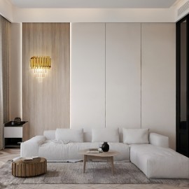 Modern Minimalist LED Tri-Color Changing Crystal Wall Light/Metal Fixture/Sleek Design/Contemporary Lighting/Durable Construction/Adjustable Brightness/Colorchanging Lamp/Interior Designers/Home Decorators/for Bedroom/Living Room/Study/Hallway/with Three-Color Dimmable Bulb/Wall Lamps for Living Room/Living Room Lamp/Lamps for Living Room/Lamp for Living Room/Wall Lamp/Bedroom Lighting/Study Lighting