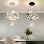 Modern 3-Light Acrylic Pendant Fixture with 3-Color Dimming (3000K/6000K/4500K) - Sleek Metallic Finish, Space-Inspired Design for Dining Room, Bedroom, or Bar - Hardwares Included, Remote Control Not Included