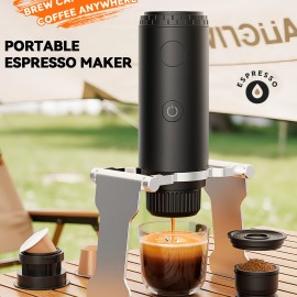 Portable Capsule Coffee Machine, Fully Automatic Espresso Capsule Coffee Machine, Electric Extraction Espresso Machine, Suitable For Portable Travel, Outdoor Car And Office. Portable Coffee Machine Capsule, Coffee Powder Dual-purpose Machine.