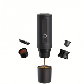 Portable Espresso Machine, Car-mounted Coffee Maker with Type-C Port, Self-heating, Hot/cold Brewing, Compatible with Ground Coffee And Coffee Pods, Ideal for RVs, Hiking, And Office Use., Portable Coffee Maker For Travel, Espresso Machine With Grinder, Portable Espresso Coffee Machine, Espresso Portatif, Travel Coffee Maker, Coffee Maker Portable, Portable Coffee Maker  Small Coffee Maker, Travel Coffee Machine, Rv Coffee Brewer, Sleek Portable Design,