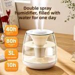 USB powered color transparent humidifier with continuous and intermittent spray, seven color night light, silent mist, easy to add water, suitable for living room, bedroom, office, living room accessories | decorative humidifier | USB power supply mo
