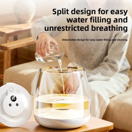 USB powered color transparent humidifier with continuous and intermittent spray, seven color night light, silent mist, easy to add water, suitable for living room, bedroom, office, living room accessories | decorative humidifier | USB power supply mo