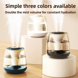 USB powered color transparent humidifier with continuous and intermittent spray, seven color night light, silent mist, easy to add water, suitable for living room, bedroom, office, living room accessories | decorative humidifier | USB power supply mo