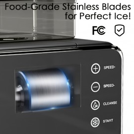 Slushie Machine 3min Flash Freeze 44.09LB/24H Capacity, Shaved Ice Machine with Stainless Steel Blade, Adjustable Texture for Shaved Ice, Snowflake Ice Machine for Restaurants, Kitchen, Party