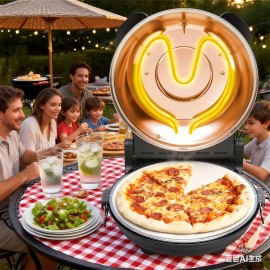 Electric Pizza Oven, Countertop Pizza Maker, 12 Inch Pizza Maker, Home Cooking, Quick Meals, Compact Design, Modern Kitchen Gadget, Highquality Build, Efficient Heating, Kitchen Appliance, Cooking Device