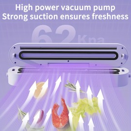 Portable Wireless Vacuum Sealer Machine, USB Rechargeable, with Type-C Connector, for Kitchen Food Preservation, Suitable for Snacks, Fresh Fruits, Nuts, and Pet Foo