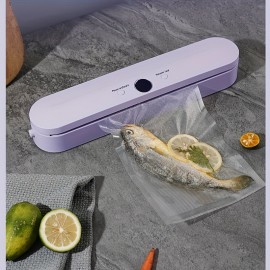 Portable Wireless Vacuum Sealer Machine, USB Rechargeable, with Type-C Connector, for Kitchen Food Preservation, Suitable for Snacks, Fresh Fruits, Nuts, and Pet Foo