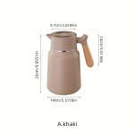 1-Pack Stainless Steel Thermal Carafe 1.5L - Double-Wall Vacuum Insulated Hot Water Pot, Coffee Dispenser, Office Tea Flask, Heat Retention, Uncharged, No Battery Needed